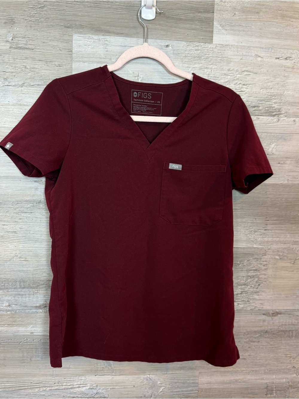 Figs Women's Catarina Burgundy Scrub Top